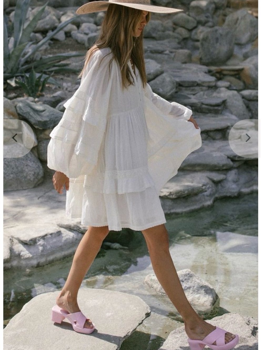 Spell Cream Boho Tiered Mini Dress- Magnolia Mini Dress - Picture 2 of 8